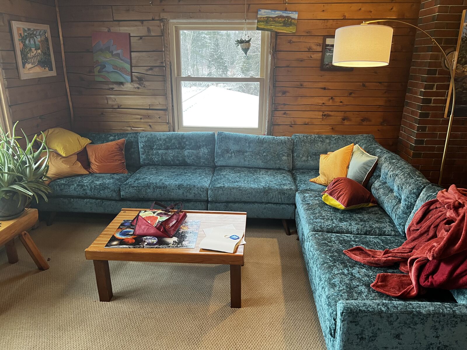 Living room with large sectional sofa